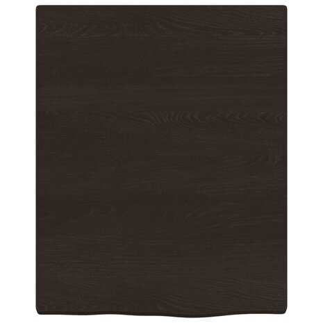 Wastafelblad 40x50x(2-4) cm behandeld massief hout donkerbruin 3