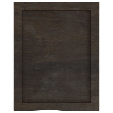 Wastafelblad 40x50x(2-4) cm behandeld massief hout donkerbruin 4