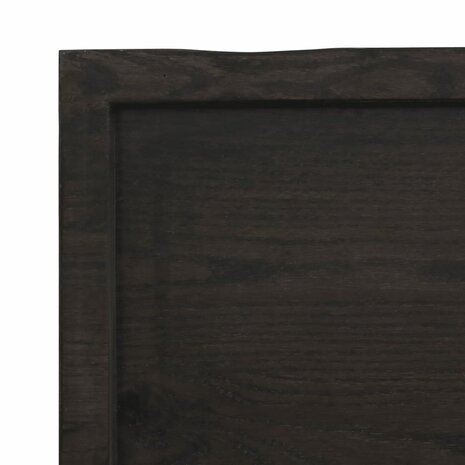 Wastafelblad 40x50x(2-4) cm behandeld massief hout donkerbruin 6