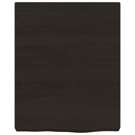 Wastafelblad 40x50x(2-6) cm behandeld massief hout donkerbruin 3