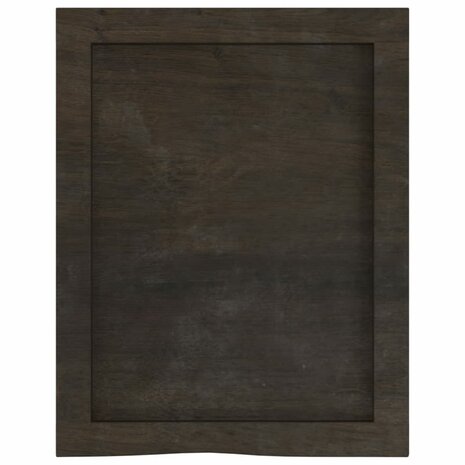 Wastafelblad 40x50x(2-6) cm behandeld massief hout donkerbruin 4