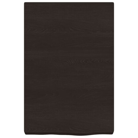 Wastafelblad 40x60x(2-6) cm behandeld massief hout donkerbruin 3