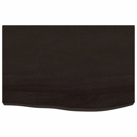 Wastafelblad 60x50x(2-4) cm behandeld massief hout donkerbruin 3