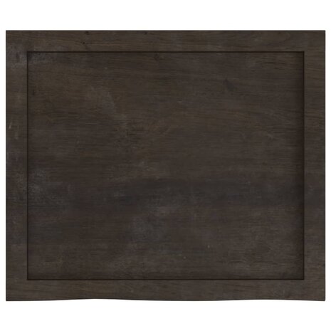Wastafelblad 60x50x(2-6) cm behandeld massief hout donkerbruin 4