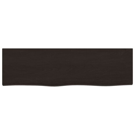 Wastafelblad 100x30x2 cm behandeld massief hout donkerbruin 3
