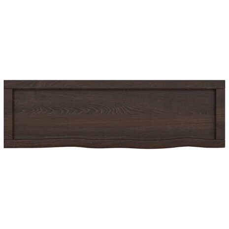 Wastafelblad 100x30x(2-4) cm behandeld massief hout donkerbruin 4