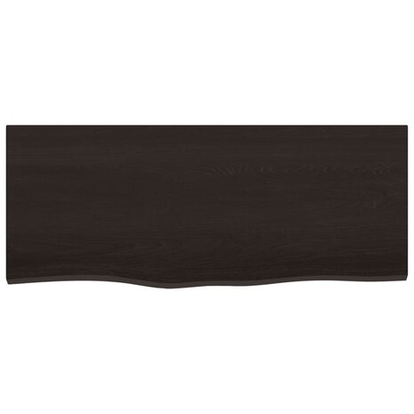 Wastafelblad 100x40x2 cm behandeld massief hout donkerbruin 3