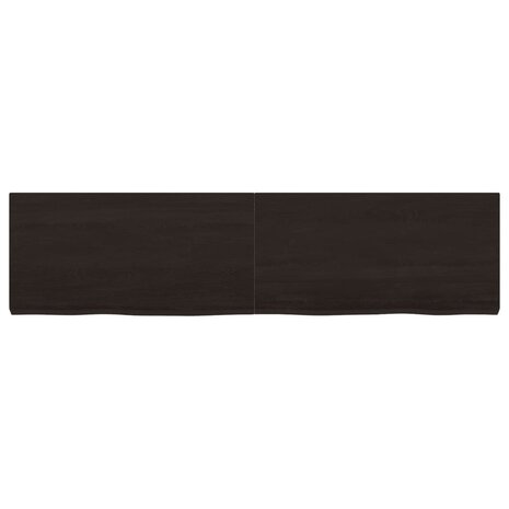 Wastafelblad 120x30x(2-4) cm behandeld massief hout donkerbruin 3