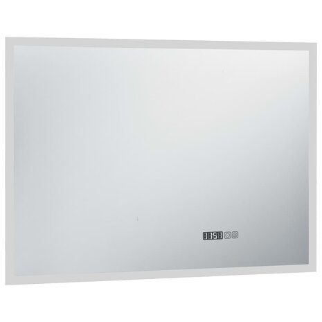 Badkamerspiegel LED met aanraaksensor en tijdweergave 100x60 cm 3