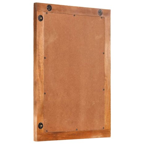 Badkamerspiegel 50x70x3 cm massief mangohout en glas bruin 4