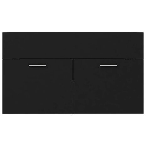 Wastafelkast 80x38,5x46 cm bewerkt hout zwart 5