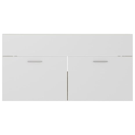 Wastafelkast 90x38,5x46 cm bewerkt hout wit en sonoma eiken 5