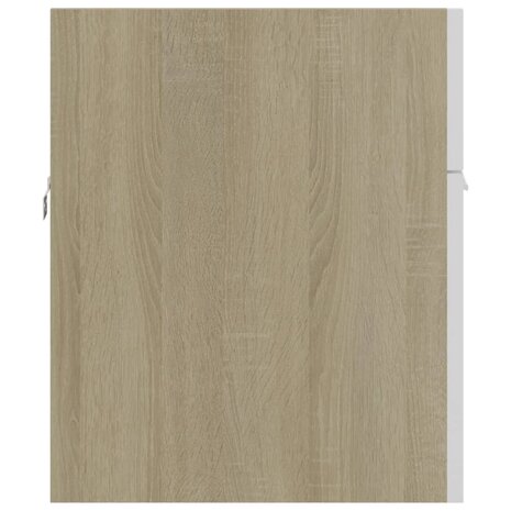 Wastafelkast 90x38,5x46 cm bewerkt hout wit en sonoma eiken 6