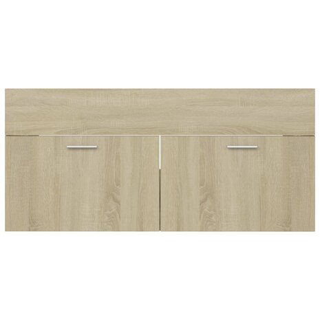 Wastafelkast 100x38,5x46 cm bewerkt hout sonoma eikenkleurig 6