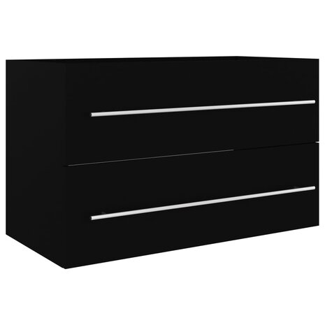 Wastafelkast 80x38,5x48 cm bewerkt hout zwart 2