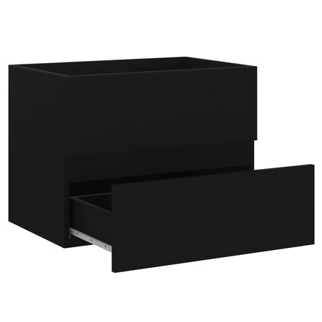 Wastafelkast 60x38,5x45 cm bewerkt hout zwart 6
