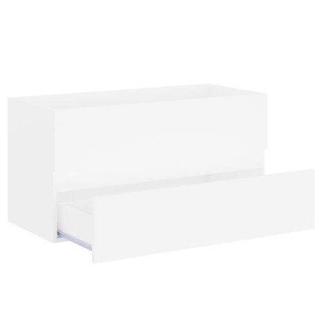 Wastafelkast 90x38,5x45 cm bewerkt hout wit 4