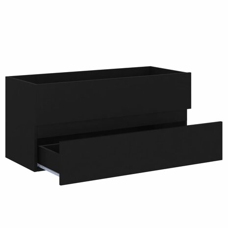 Wastafelkast 100x38,5x45 cm bewerkt hout zwart 4