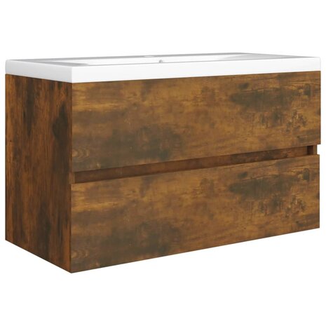 Wastafelkast 80x38,5x45 cm bewerkt hout gerookt eikenkleurig 5