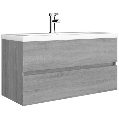 Wastafelkast 90x38,5x45 cm bewerkt hout grijs sonoma eikenkleur 4