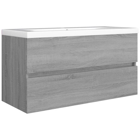 Wastafelkast 90x38,5x45 cm bewerkt hout grijs sonoma eikenkleur 5