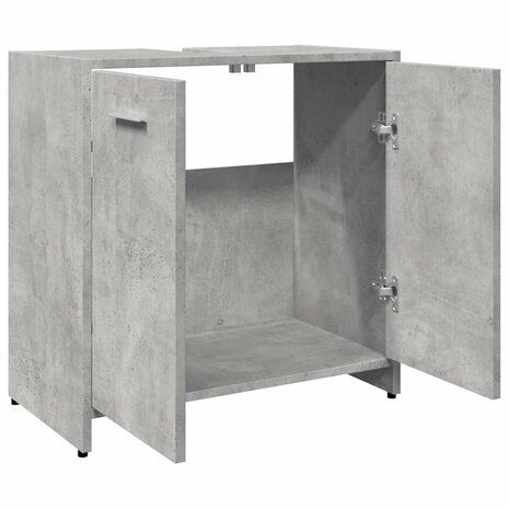 Wastafelkast 60x33x60 cm bewerkt hout betongrijs 6