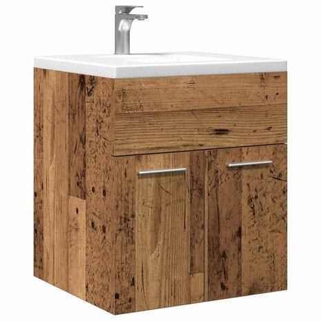 Wastafelkast 41x38,5x46 cm bewerkt hout oud houtkleurig 1