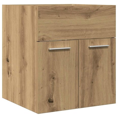 Wastafelkast 41x38,5x46 cm bewerkt hout artisanaal eikenkleur 2