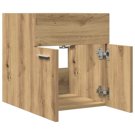 Wastafelkast 41x38,5x46 cm bewerkt hout artisanaal eikenkleur 7