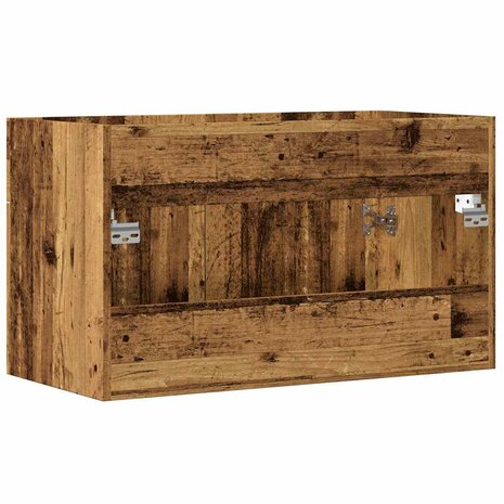 Wastafelkast 80x38,5x46 cm bewerkt hout oud houtkleurig 6