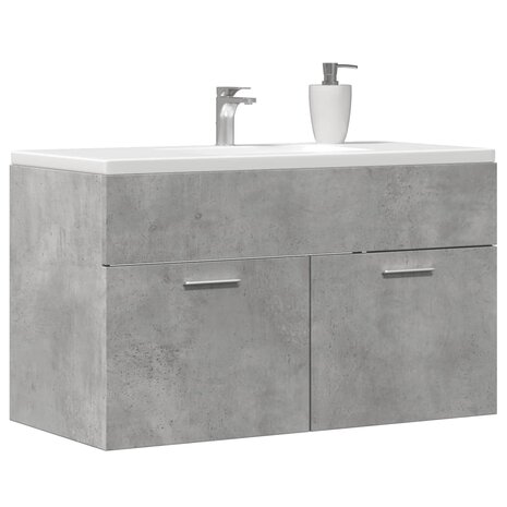Wastafelkast 90x38,5x46 cm bewerkt hout betongrijs 1