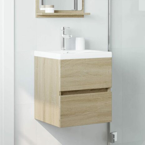 Wastafelkast 41x38,5x45 cm spaanplaat sonoma eikenkleurig 3