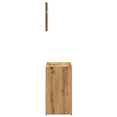 2-delige Badkamermeubelset bewerkt hout artisanaal eikenkleur 5