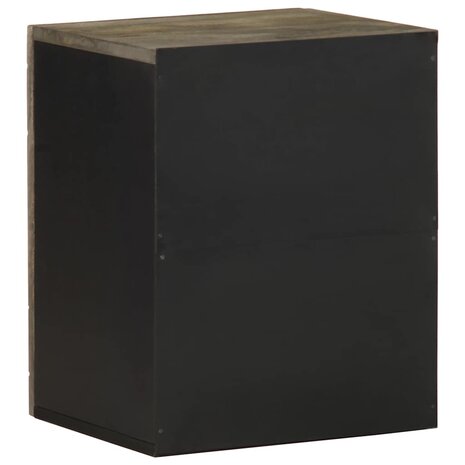 Badkamerkast wandgemonteerd 38x33x48 cm massief mangohout zwart 5