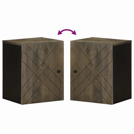 Badkamerkast wandgemonteerd 38x33x48 cm massief mangohout zwart 6