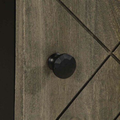 Badkamerkast wandgemonteerd 38x33x48 cm massief mangohout zwart 8