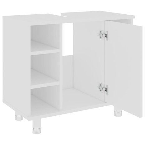 Badkamerkast 60x32x53,5 cm bewerkt hout wit 5