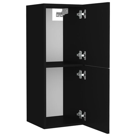 Badkamerkast 30x30x80 cm bewerkt hout zwart 4