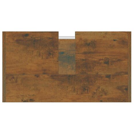 Badkamerkast 60x33x60 cm bewerkt hout gerookt eikenkleurig 8