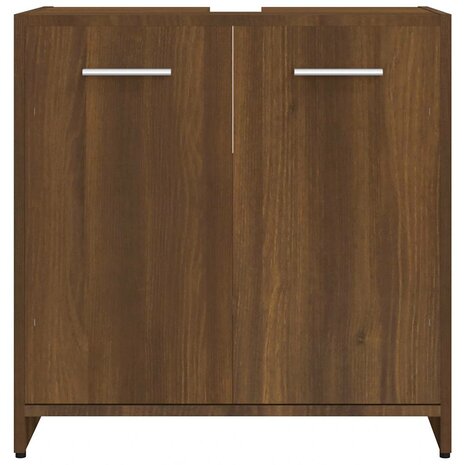 Badkamerkast 60x33x60 cm bewerkt hout bruin eikenkleur 5