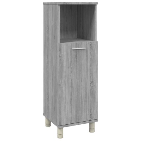 Badkamerkast 30x30x95 cm bewerkt hout grijs sonoma eikenkleurig 2