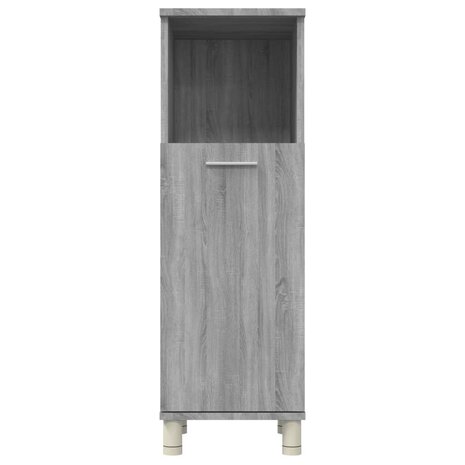 Badkamerkast 30x30x95 cm bewerkt hout grijs sonoma eikenkleurig 7