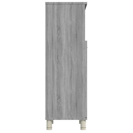 Badkamerkast 30x30x95 cm bewerkt hout grijs sonoma eikenkleurig 8