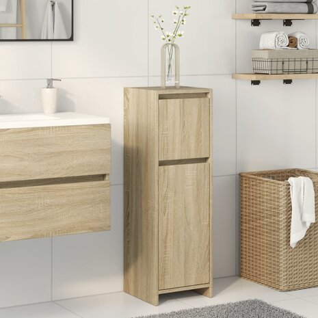 Badkamerkast 30x30x95 cm spaanplaat sonoma eikenkleurig 1