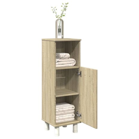 Badkamerkast 30,5x30x95 cm bewerkt hout sonoma eikenkleurig 1
