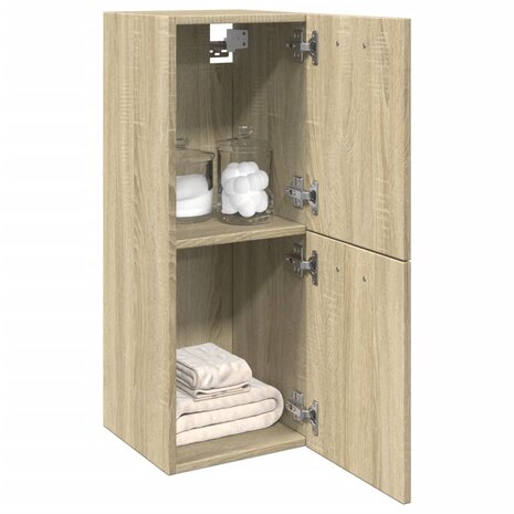 Badkamerkast 30x30x80 cm spaanplaat sonoma eikenkleurig 1