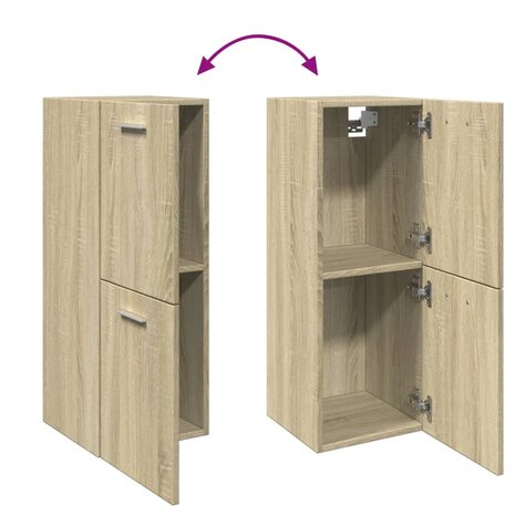 Badkamerkast 30x30x80 cm spaanplaat sonoma eikenkleurig 7