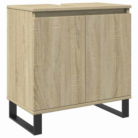 Badkamerkast 58x33x60 cm bewerkt hout sonoma eikenkleurig 2
