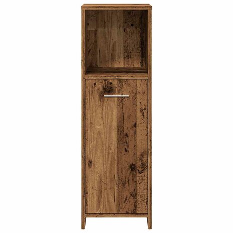 Badkamerkast 30x30x95 cm bewerkt hout oud houtkleurig 4