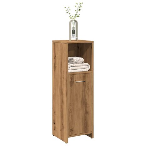 Badkamerkast 30x30x95 cm bewerkt hout artisanaal eikenkleur 1